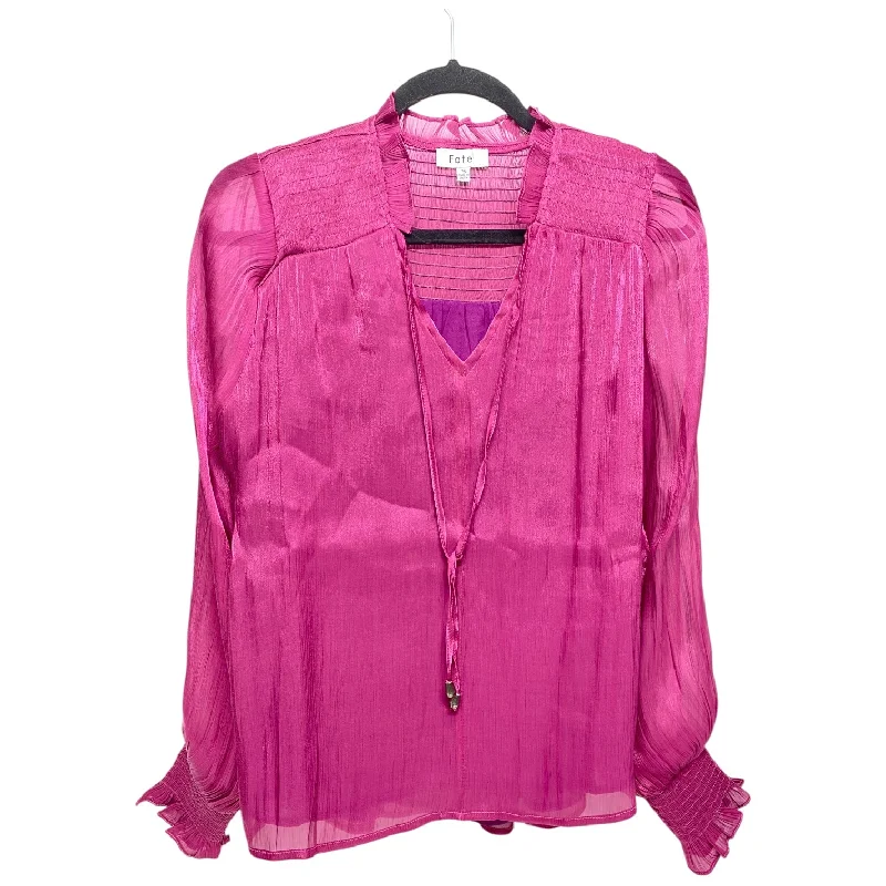 Top Long Sleeve By Fate In Purple, Size: S