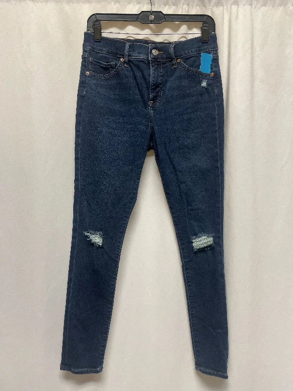 Jeans Skinny By Express In Blue Denim, Size: 8