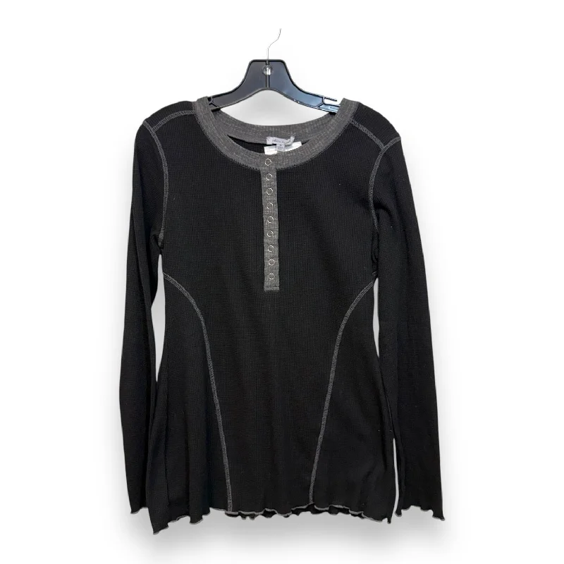 Top Long Sleeve By White Birch In Black, Size: M