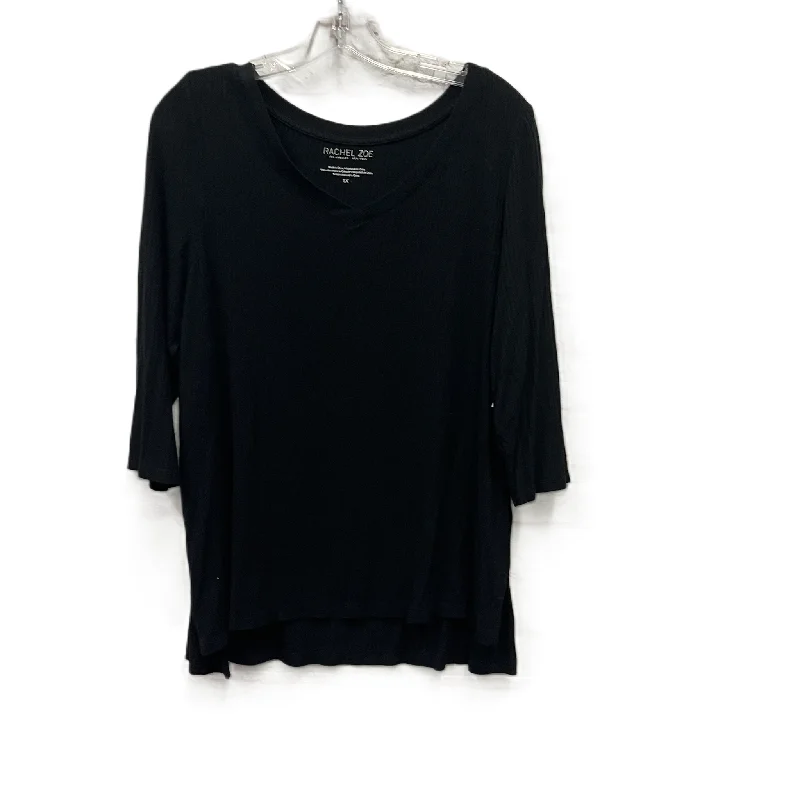 Top Short Sleeve By Rachel Zoe In Black, Size: 1x