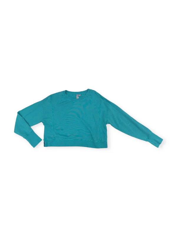 Athletic Sweatshirt Crewneck By Sweaty Betty In Teal, Size: 10