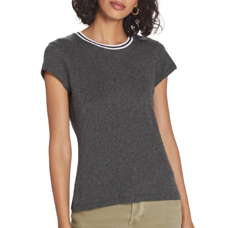 Tipped Ringer Tee In Tipped Charcoal Heather