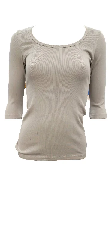 Norah 3-4 Sleeve Rib Tee In Clay