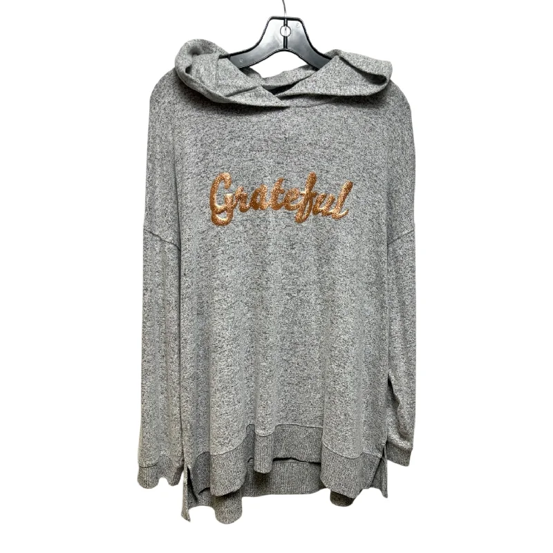 Grateful Sweatshirt Hoodie By Lane Bryant In Grey, Size: 18