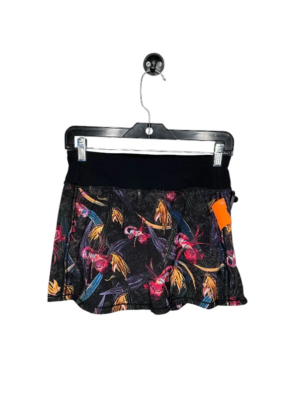 Athletic Skort By Lululemon In Floral Print, Size: 4