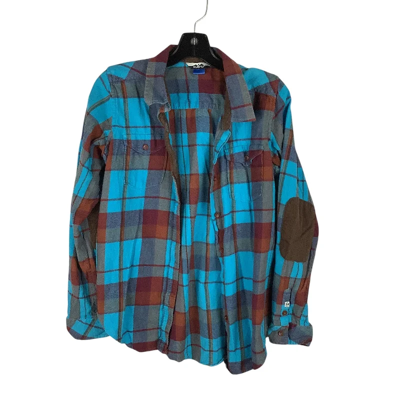 Top Long Sleeve By Kavu In Plaid Pattern, Size: M