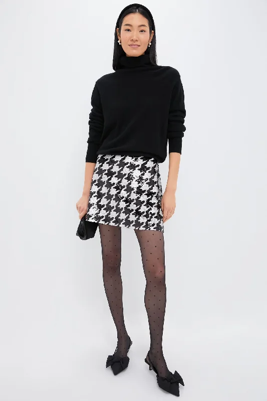 Houndstooth Sequin Meg Mini Skirt