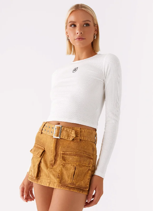 Burning Bridges Mini Skirt - Brown