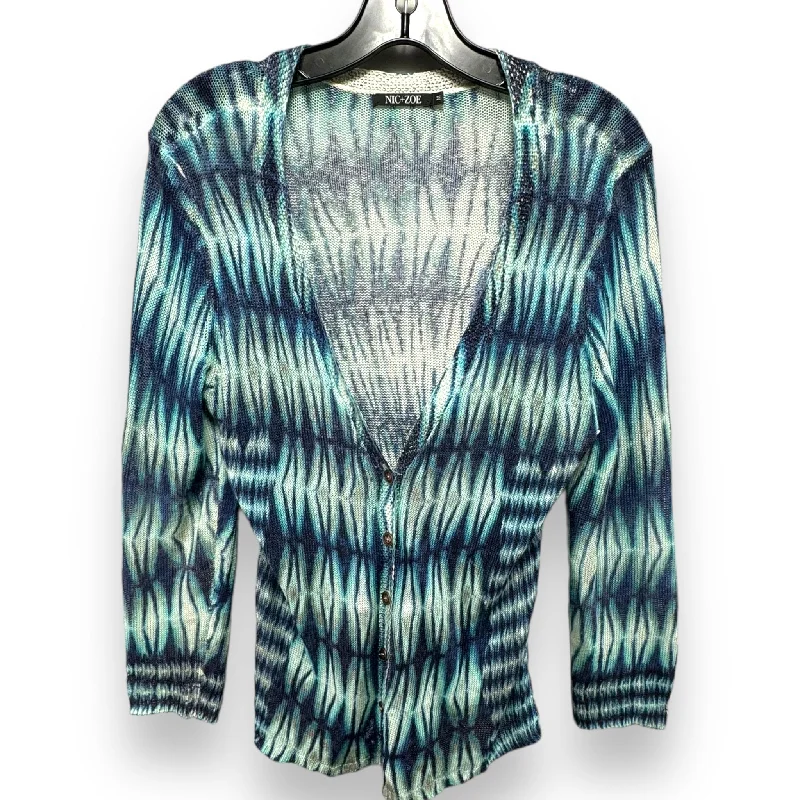 Sweater Cardigan By Nic + Zoe In Blue, Size: M