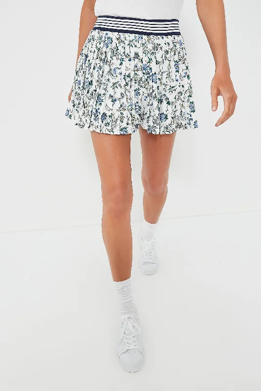 White Wildflower 14 Inch Lexi Tennis Skirt