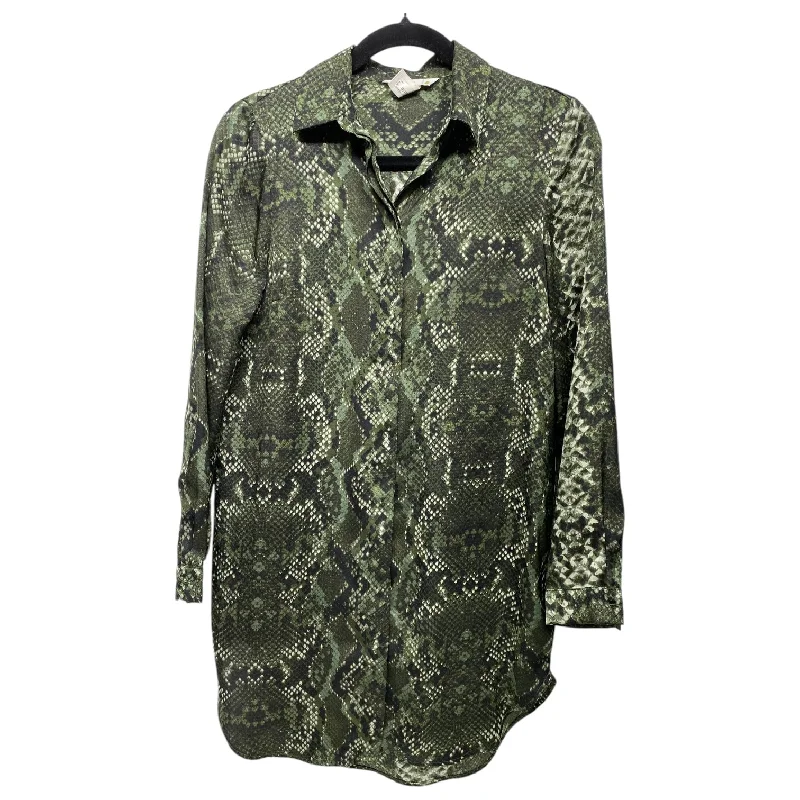 Top Long Sleeve By H&m In Snakeskin Print, Size: 2