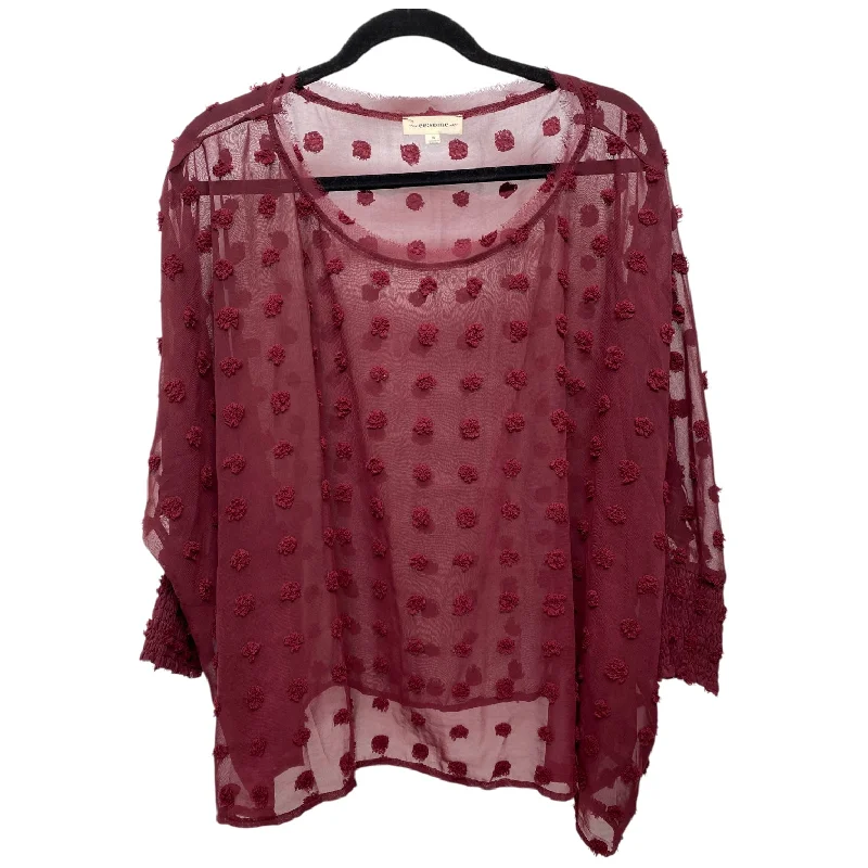 Top 3/4 Sleeve By Eesome In Maroon, Size: S