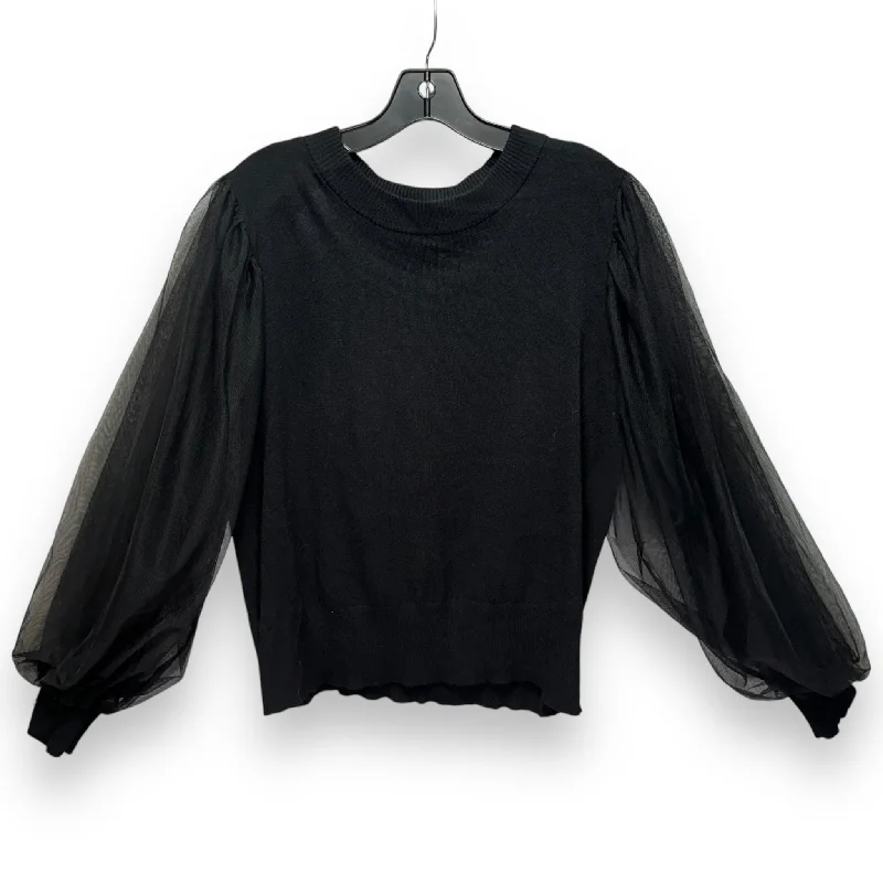 Chiffon Sleeve Sweatshirt By Ultra Pink In Black, Size: 1x