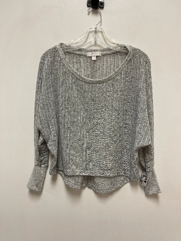 Top Long Sleeve By Kenar In Grey, Size: S