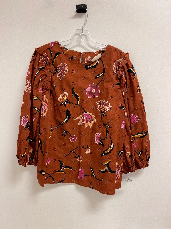 Top Long Sleeve By Universal Thread In Orange, Size: L