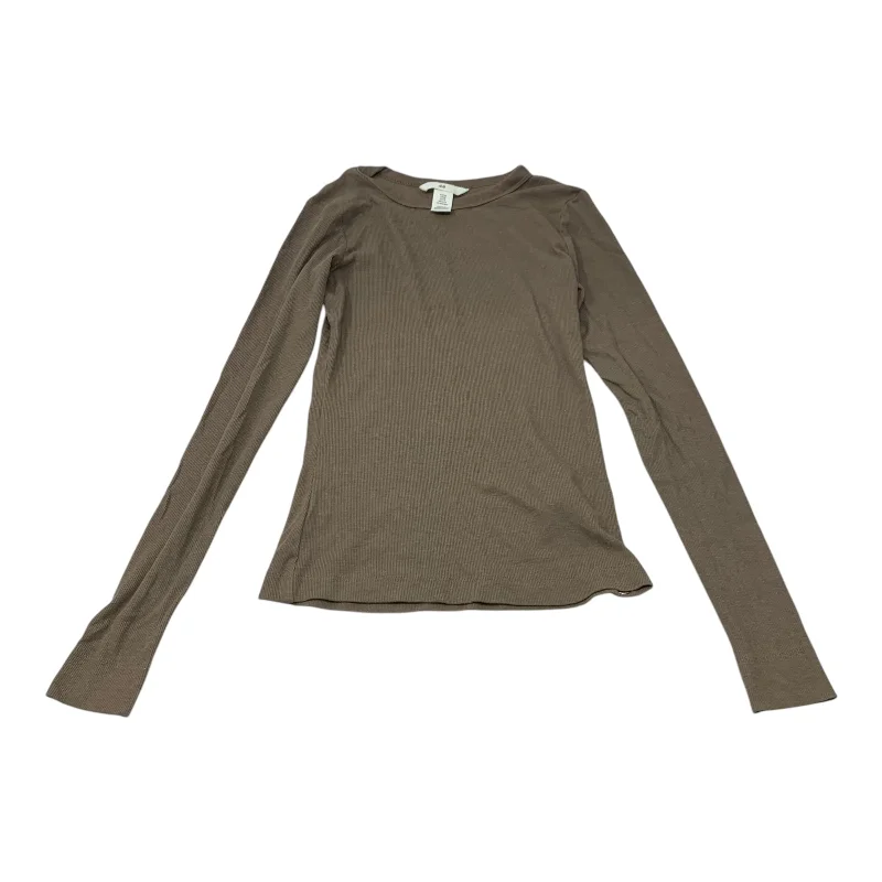 Top Long Sleeve Basic By H&m In Brown, Size: Xs