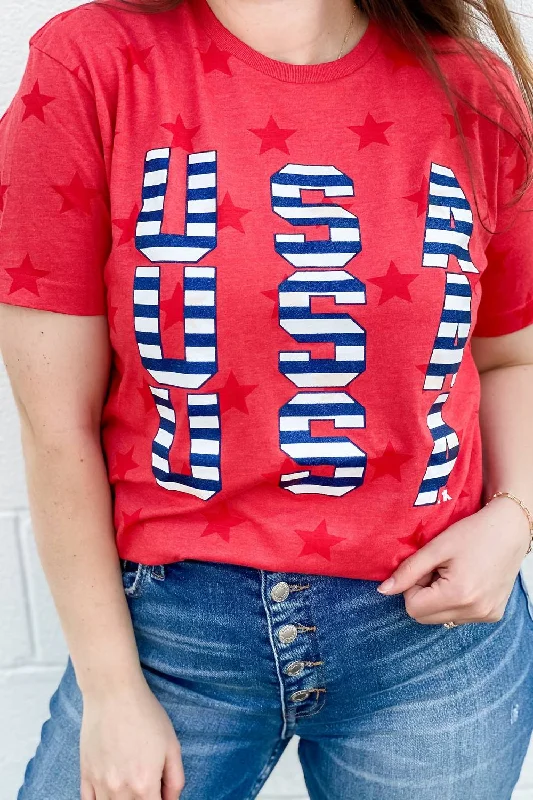 Usa Star Tee In Red