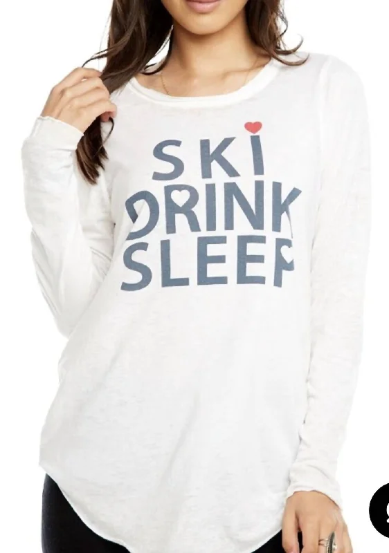 Ski Drink Sleep Tee In White