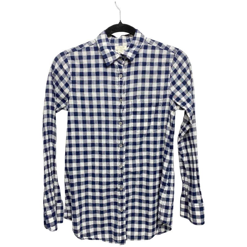 Top Long Sleeve By J. Crew In Checkered Pattern, Size: Xxs