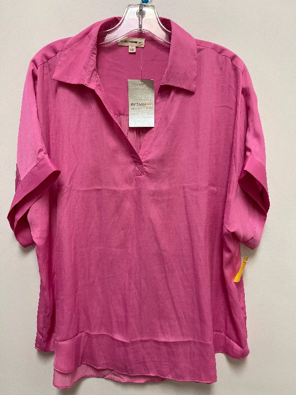 Top Short Sleeve By Ee Some In Pink, Size: L