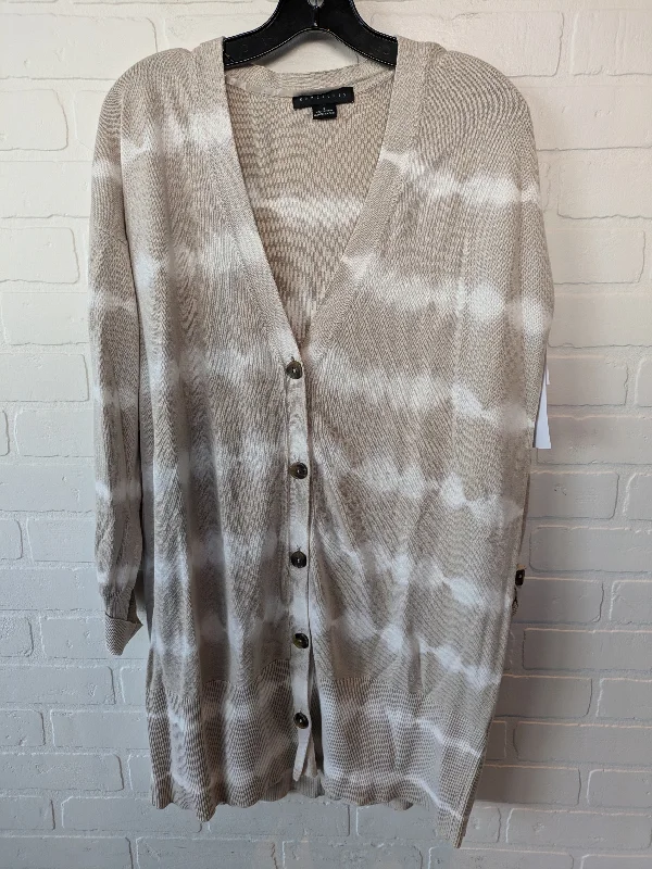 Sweater Cardigan By Sanctuary In Tan & White, Size: S