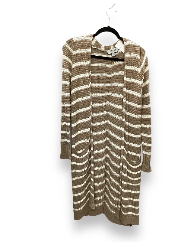 Sweater Cardigan By Kenneth Cole Reaction In Tan, Size: S