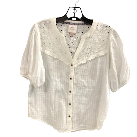 Top Short Sleeve By Knox Rose In White, Size: Xs