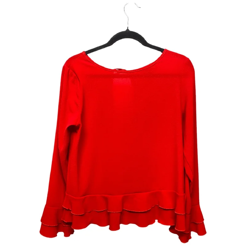 Top Long Sleeve By Atmosphere In Red, Size: S