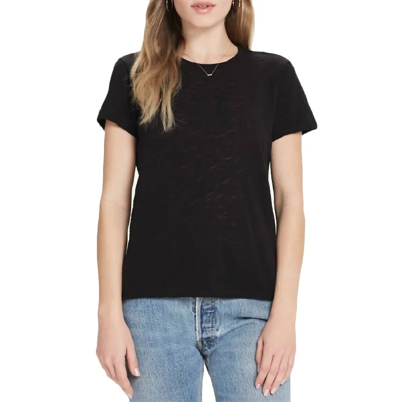 Signature Slub Cotton Tee In Black