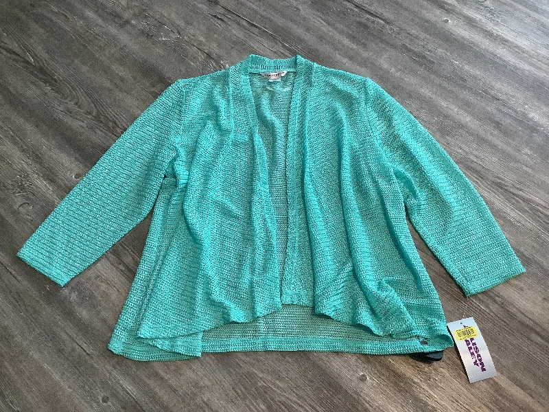 Sweater Cardigan By Allison Daley In Teal, Size: S