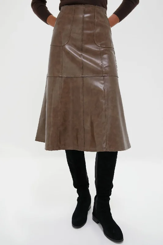 Brown Maddelena Midi Skirt