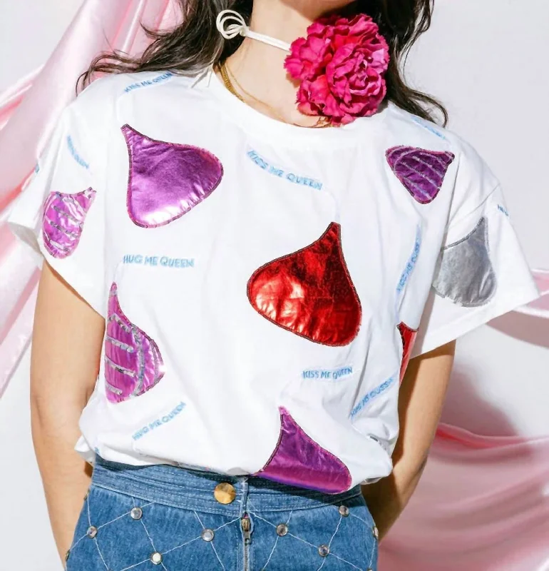 Kiss All Over Tee In White