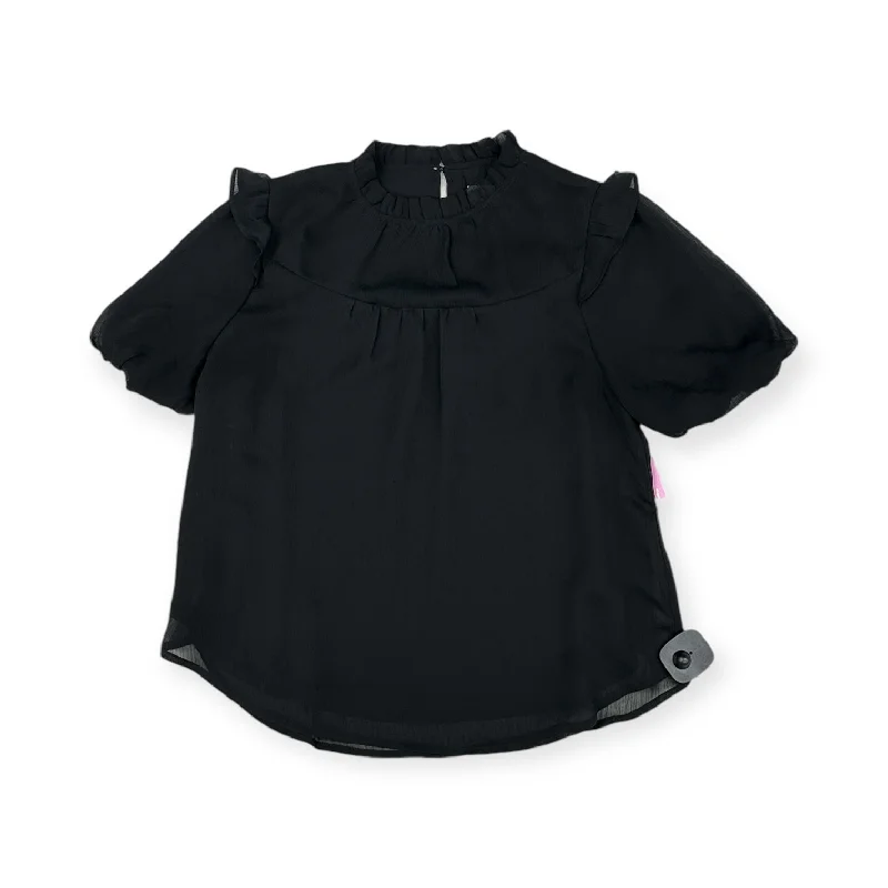 Top Short Sleeve By Loft In Black, Size: S