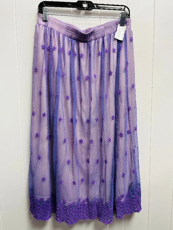 Skirt Midi By Krazy Kat In Purple, Size: L