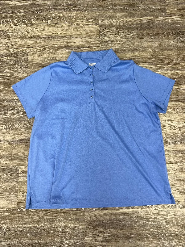 Top Short Sleeve By Lands End In Blue, Size: 1x