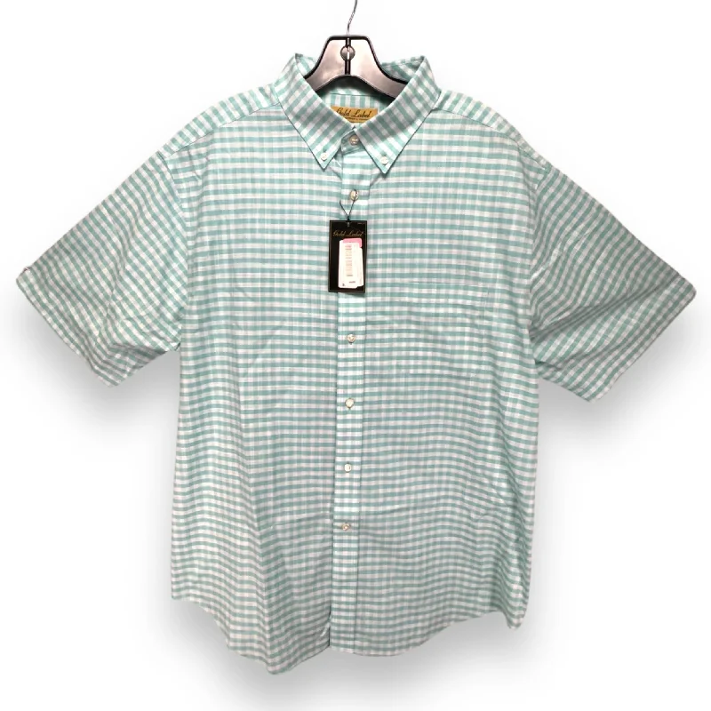 Top Short Sleeve By roundtree & york In Checkered Pattern, Size: Xl