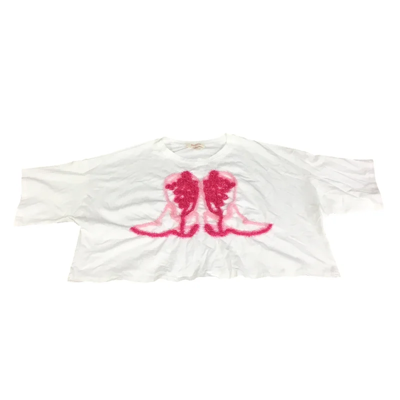 Top Short Sleeve By Peach Love Cream California In White, Size: M