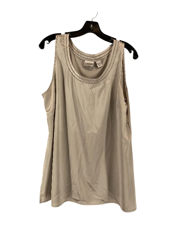 Top Sleeveless By Chicos In Silver, Size: L