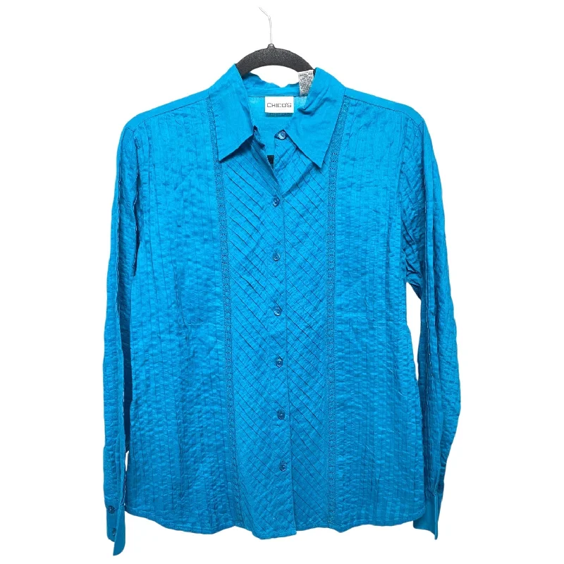 Top Long Sleeve By Chicos In Teal, Size: S