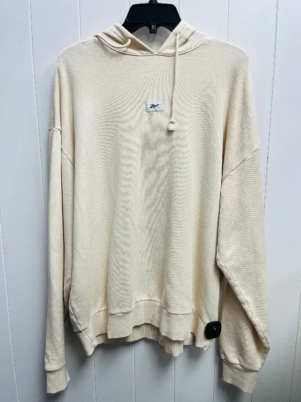 Sweatshirt Hoodie By Reebok In Cream, Size: M