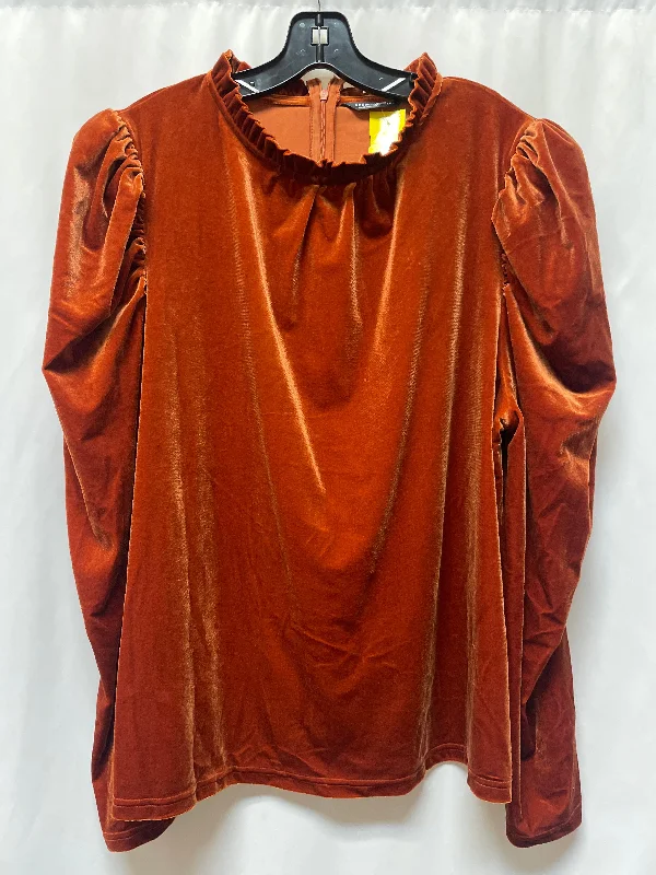 Top Long Sleeve By Shein In Orange, Size: Xl