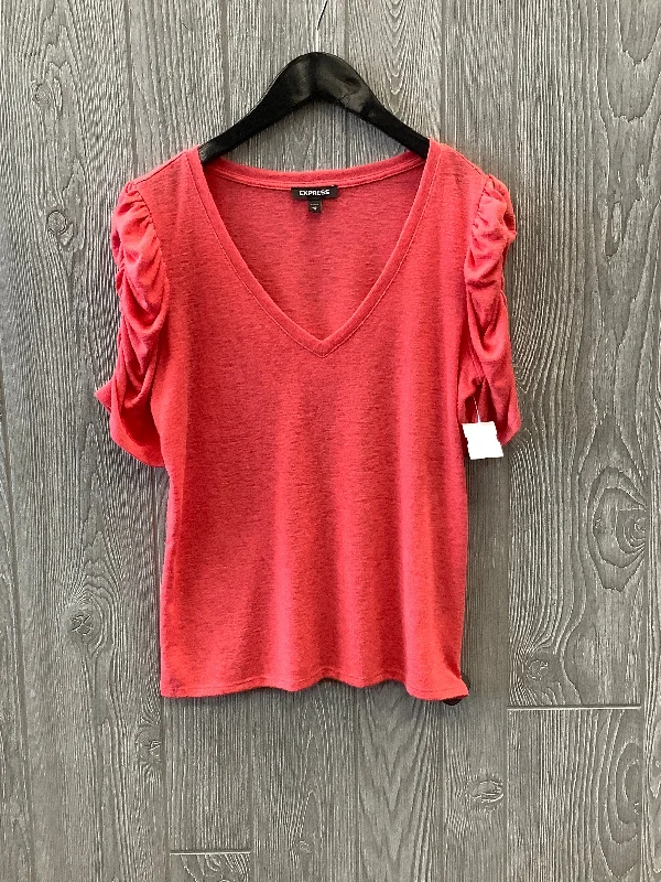 Top Short Sleeve By Express In Orange, Size: M