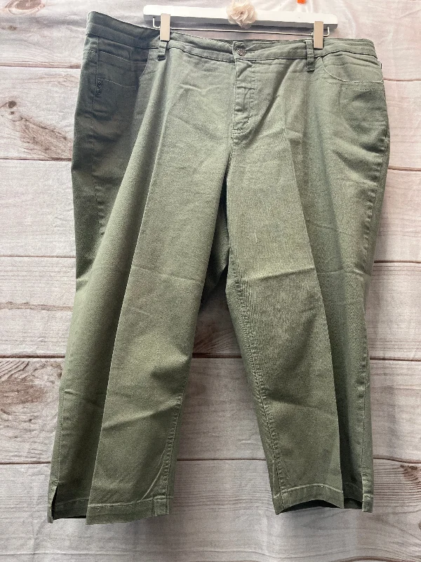 Capris By Cj Banks In Green, Size: 20