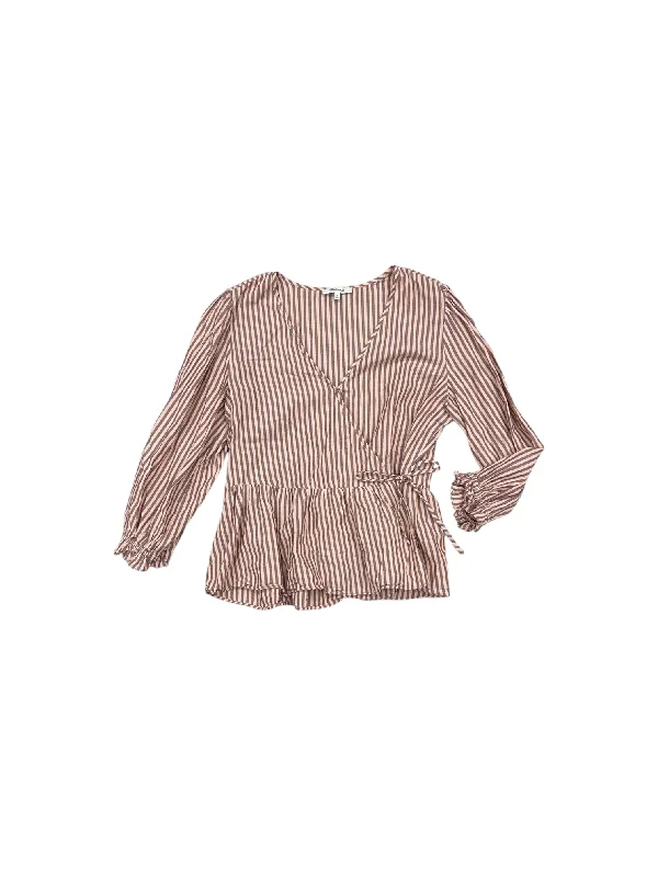 Top Long Sleeve By Madewell In Striped Pattern, Size: M