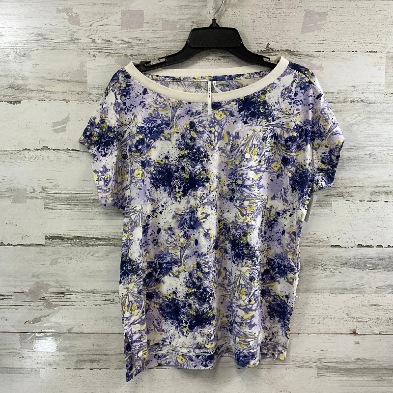 Top Short Sleeve By Anthropologie In Purple, Size: M