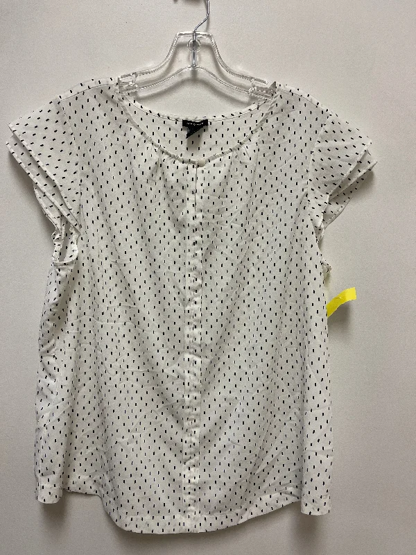 Top Short Sleeve By Ann Taylor In Black & White, Size: Xl