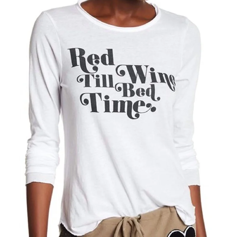 Red Wine Til Bed Time Tee In White