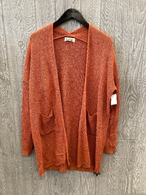 Sweater Cardigan By Peace Love World In Orange, Size: M