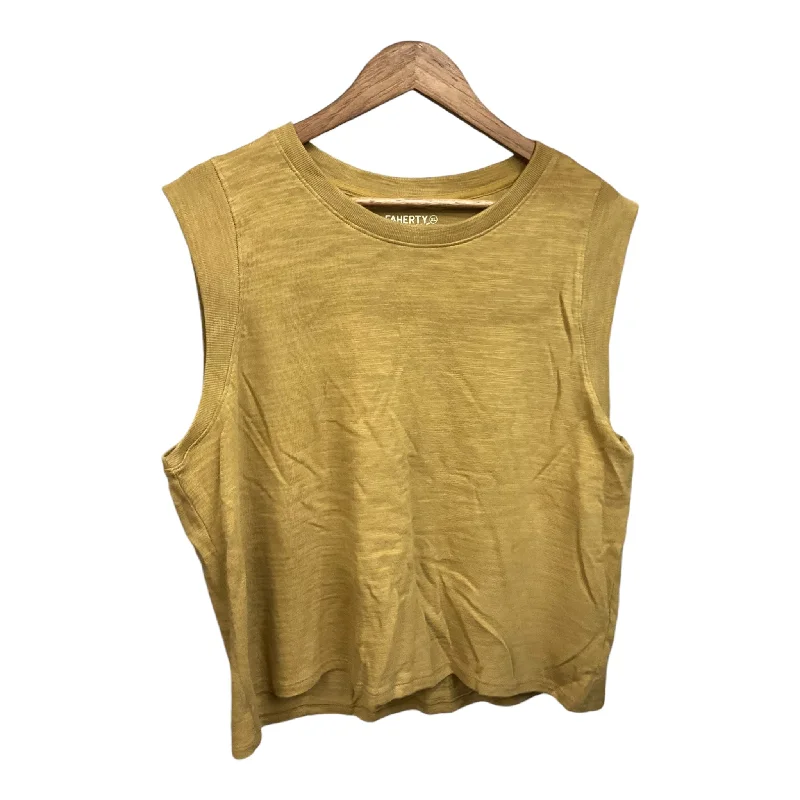 Top Sleeveless By Faherty In Green, Size: Xl