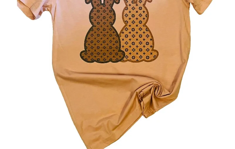 Women's Inspired Bunny Tee In Peach